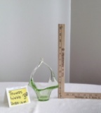 VINTAGE THOMAS WEBB URANIUM BASKET GREEN