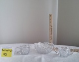 VINTAGE SUGAR CREAMER SET WITH SUGAR DISH ETCHED GLASS