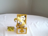 San Fransisco Music Box Company Vintage Mime Jester Doll in Wood Music Box