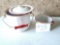 VINTAGE FARMHOUSE ENAMELWARE CHAMBER BUCKET LOT