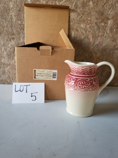 LONGABERGER AMERICAN CRAFT ORIGINALS PITCHER LT PAPRIKA