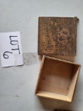 TWO VINTAGE AMERICAN EAGLE WOODEN BOXES