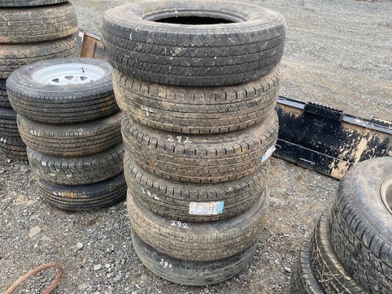 5 RIMS, 6 TIRES, 8 LUG 235/80R16