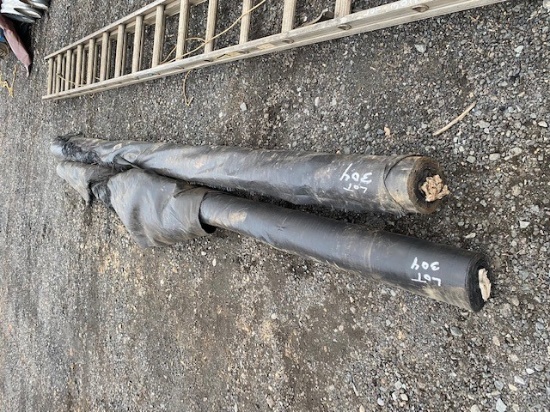 2 ROLLS BLACK GROUND PLASTIC TARP