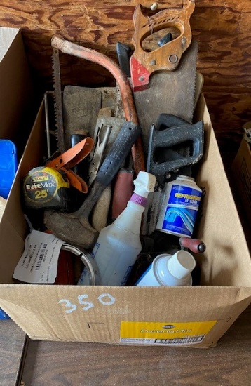 BOX OF HAND SAWS & MISC