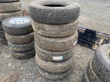 5 RIMS, 6 TIRES, 8 LUG 235/80R16
