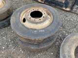 2 RIMS & TIRES 10 LUG, 255/70R 22.5