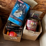 PAINT GUN & BOX OF MISC