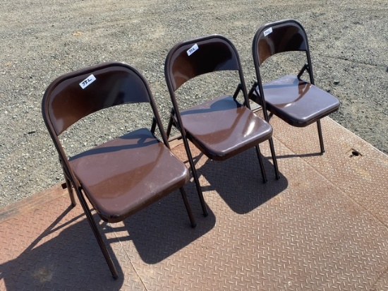 3 Metal Folding Chairs