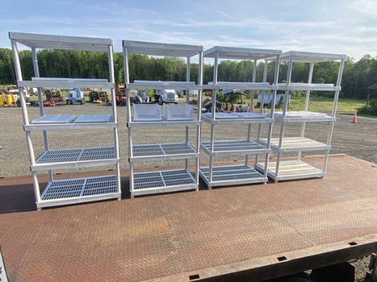 4 Plastic Shelving Units