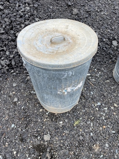 Galvanized Trash Can