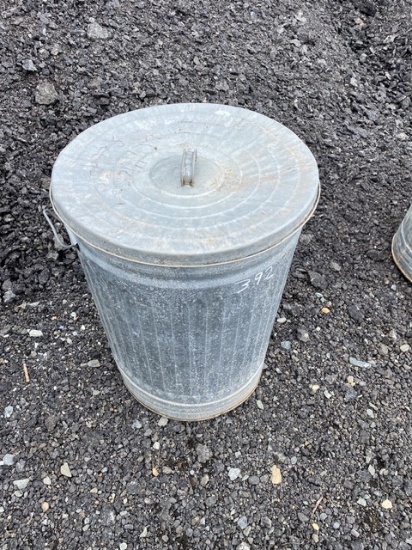 Galvanized Trash Can