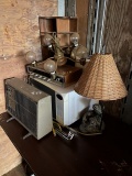 Microwave, Heater, Lamp, and Shelf