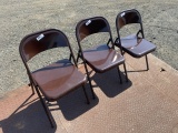 3 Metal Folding Chairs