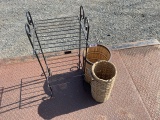 2 Baskets and Metal Stand