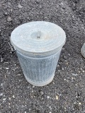 Galvanized Trash Can