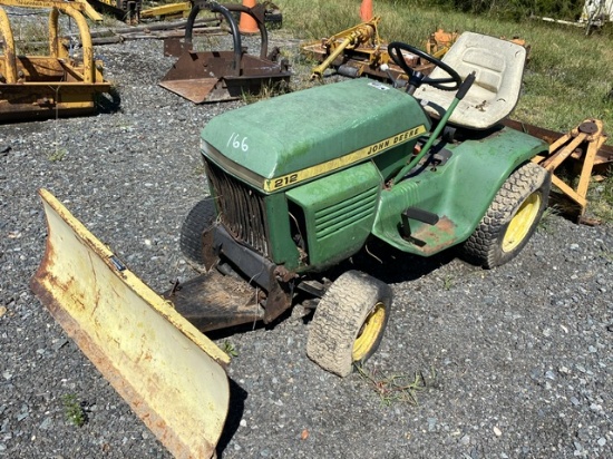 John Deere 212 Riding Mower with Snowplow
