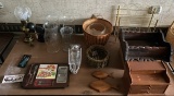 Shelves, Baskets, Glass Vase