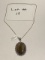 German Silver Tiger Eye Pendant Necklace with Chain