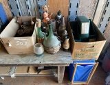 Glassware, Dolls, and Bins