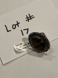 German Silver Tiger Eye Ring Size 8