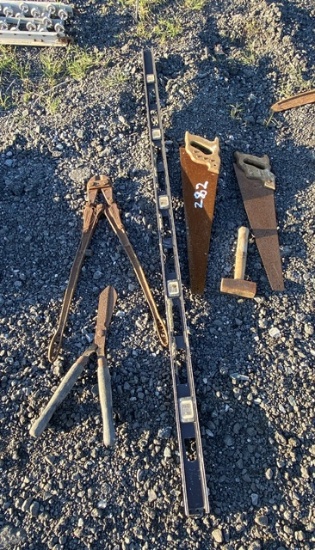 Hand Saws, Level, and Bolt Cutters
