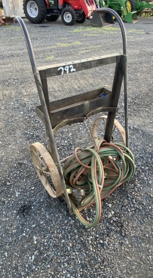 Torch Cart with Hoses and Gauges