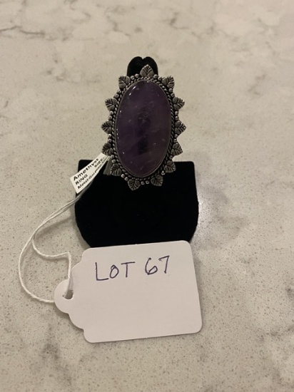 Amethyst Ring Size 7 German Silver
