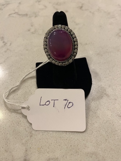 Multy Onyx Ring Size 7 German Silver