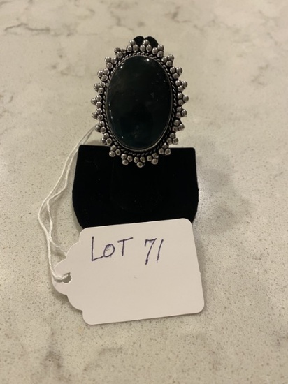 Mass Agate Ring Size 7 German Silver