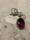 Ametrine Pendant Necklace with Chain German Silver