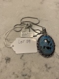 Honey Morphite Pendant Necklace with Chain German Silver