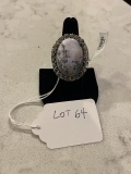 Dendrite Opal Ring Size 8 German Silver