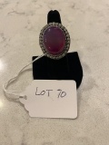 Multy Onyx Ring Size 7 German Silver