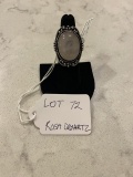 Rose Quartz Ring Size 8 German Silver