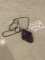 German Silver Amethyst Pendant Necklace with Chain