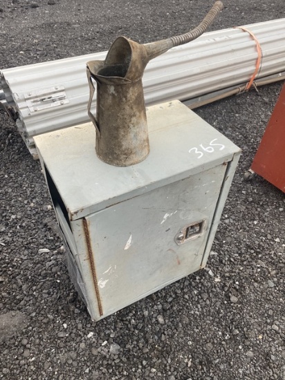Metal Cabinet and Oil Can