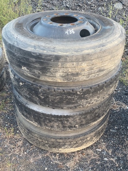 4 Tires and Rims 10 Lug, 10R22.5