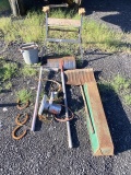 Stand, Shovels, Horse Shoes, Wash Bucket