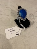 German Silver Banded Agate Ring Size 8