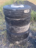 5 Tires and Rims 8 Lug, 245/70R19.5