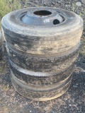 4 Tires and Rims 10 Lug, 10R22.5
