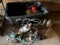 Tote of Light Bulbs, Wire and Power Tools