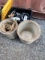 Caster Wheels, Rope and 2 Clay Pots