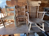 2 Woven Chairs and a Rocking Chair