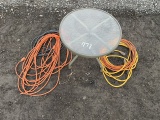 Glass Table and Extension Chords