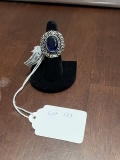 Blue Sapphire Ring Size 7 German Silver