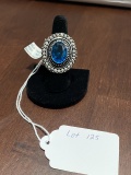 Blue Topaz Ring Size 6 German Silver