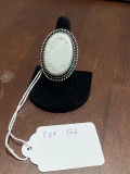 Howlite Ring Size 8 German Silver