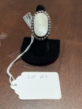 Mother of Pearl Ring Size 6 German Silver